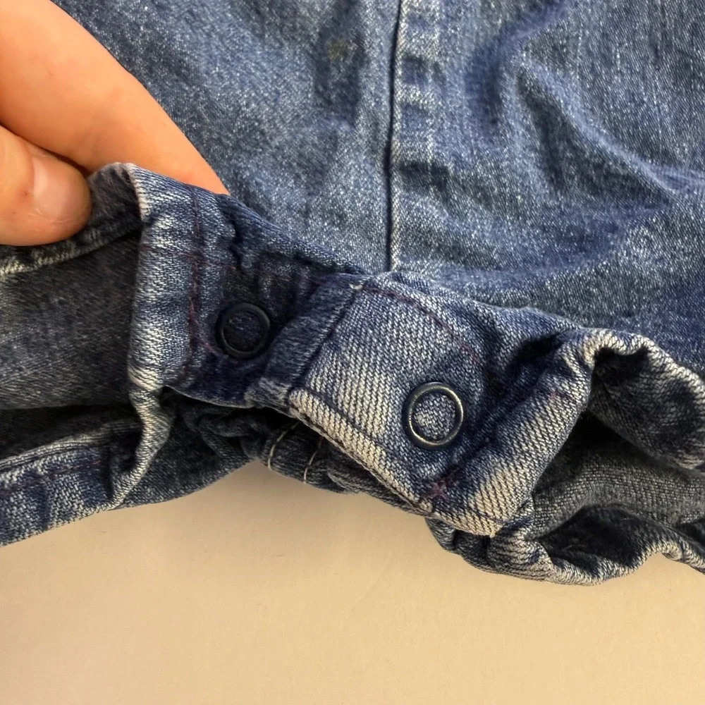 Vintage 90s Oshkosh B'gosh Vestbak Overalls Shortalls Romper Denim 18 months